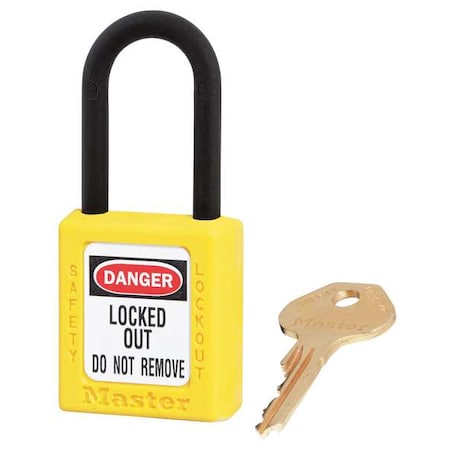 Lockout Padlock,KA,Yellow,1-3/4H,PK3