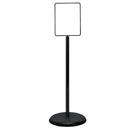Sign Holder,Pedestal,7x11,Metal,Black