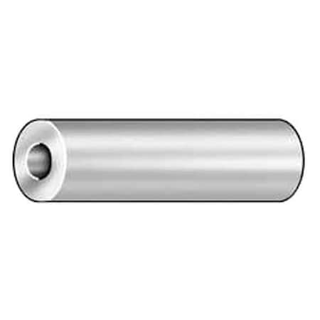 Round Spacer, #4 Screw Size, Plain Aluminum, 3/4 In Overall Lg, 0.115 In Inside Dia