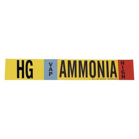 Ammonia Pipe Marker,HG,8In And Above, 90444