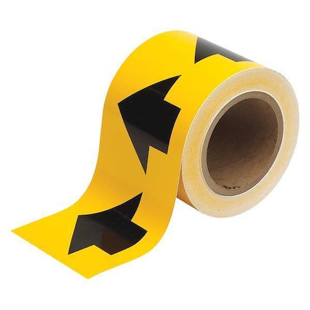 Arrow Tape,Black/Yellow,4 In. W