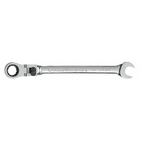 Ratcheting Combo Wrench,14mm,Flexible