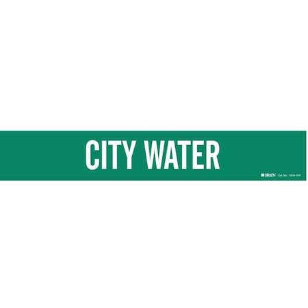 Pipe Marker,City Water,Gn,8 In OrGreater, 7054-1HV