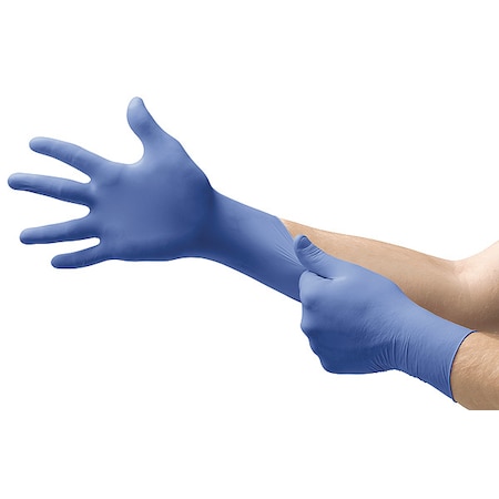 Exam Gloves With Low Dermatitis Potential, Nitrile, Powder Free, Blue, S, 100 PK