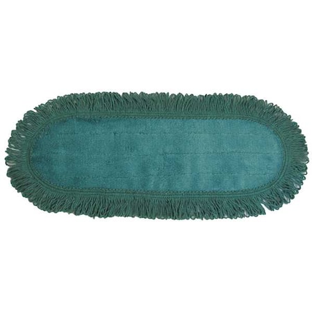 18 In L Dust Mop, Hook-and-Loop Connection, Pad End, Green, Microfiber, 6PVT7