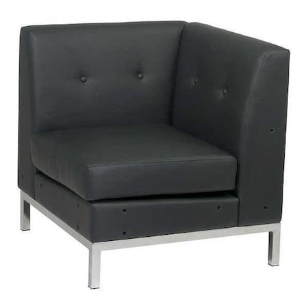 BlackCorner Chair,28W28L31H,Fixed,LeatherSeat,Collection: Wall StreetSeries