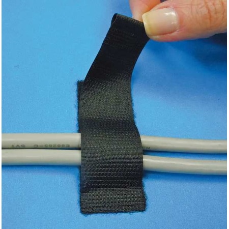 Back-to-Back Strap, Rubber Adhesive, 2-1/2 In, 1 In Wd, Black, 25 PK