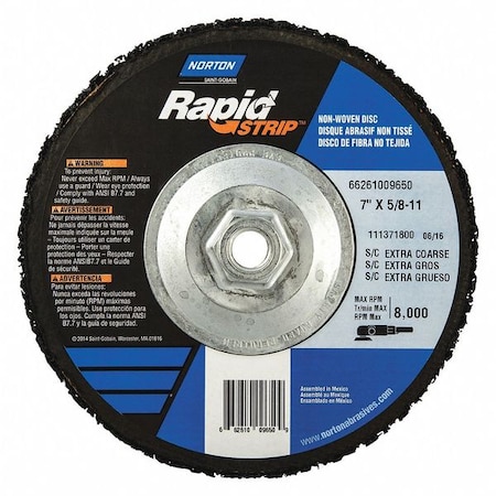 Depressed Center Wheels, Type 27, 4 1/2 In Dia, 0.5 In Thick, 5/8-11 Arbor Hole Size