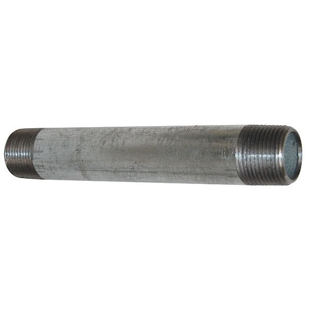 1/8 MNPT X 5-1/2 TBE Galvanized Steel Pipe Nipple Sch 40, Max. Pressure: 500 Psi