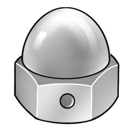 Cap Nut, 5/16-18, 18-8 Stainless Steel, Plain, 17/32 In H, 10 PK