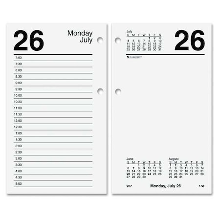 3-1/2x6 Daily Desk Calendar Refill, White