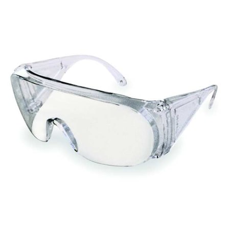 Safety Glasses, Wraparound Clear Polycarbonate Lens, Uncoated