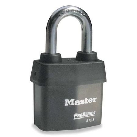 Padlock, Keyed Different, Standard Shackle, Rectangular Steel Body, Boron Shackle, 7/8 In W