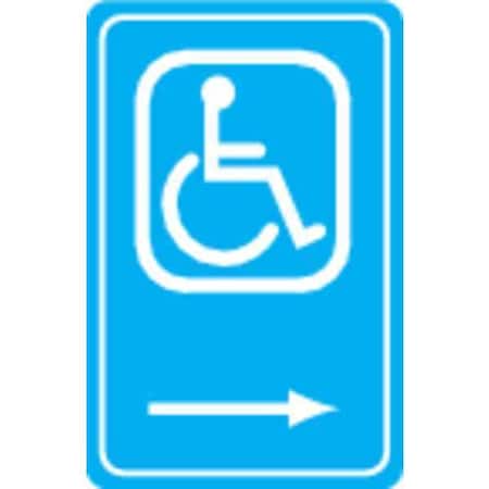 Handicap Parking Sign,Right Arrow,18X12, 2207