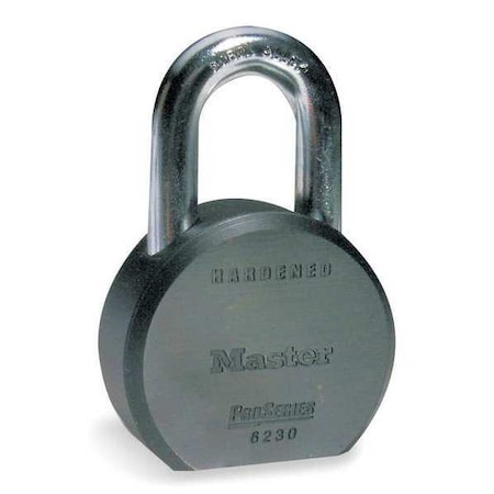 Padlock, Keyed Different, Long Shackle, Round Steel Body, Boron Shackle, 7/8 In W