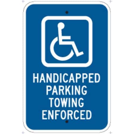 Handicap Parking Sign,18H,12W,Alum, 91356
