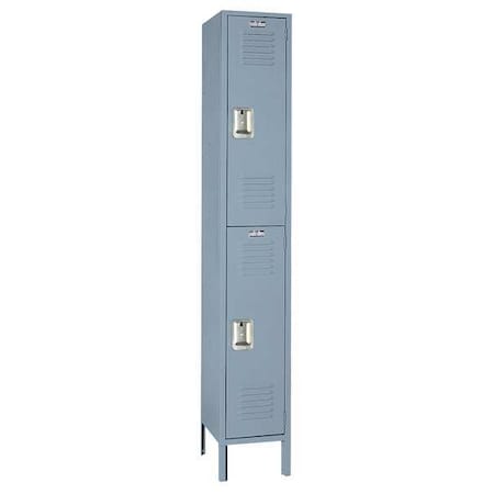 Wardrobe Locker, 12 In W, 12 In D, 66 In H, (1) Wide, (2) Openings, Dove Gray