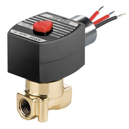 120V AC Brass Solenoid Valve, Normally Closed, 1/8 In Pipe Size