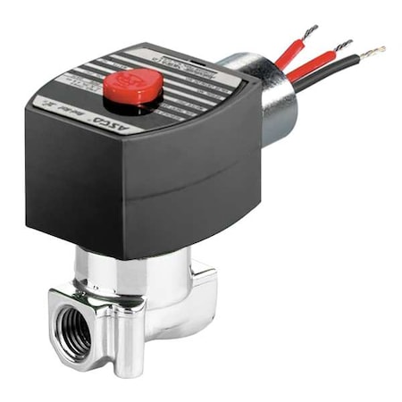 120V AC 316L Stainless Steel Solenoid Valve, Normally Closed, 1/4 In Pipe Size