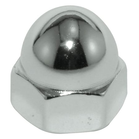 Low Crown Cap Nut, #10-24, Steel, Plain, 13/32 In H, 10 PK
