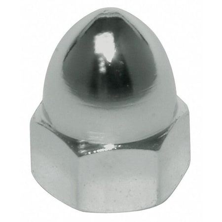 High Crown Cap Nut, 1-1/4-7, Steel, Zinc Plated, 2-15/32 In H