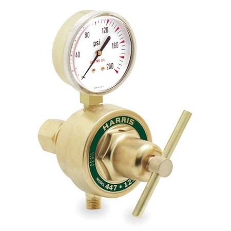 Gas Regulator, Single Stage, 1/4 In FNPT, 0 To 50 Psi, Use With: Oxygen