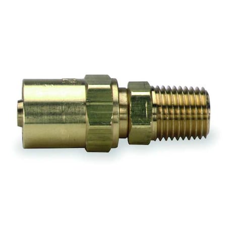 Hose End,For ID 1/4 In,1/4 In NPT,Brass
