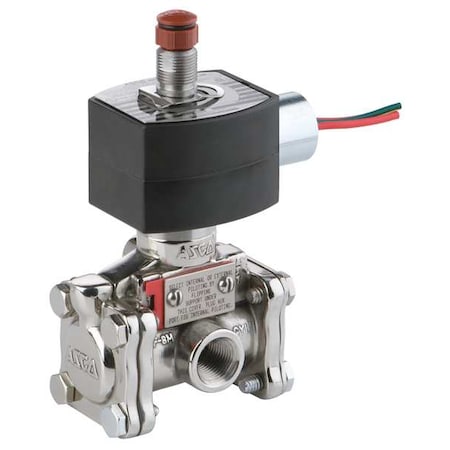 24V DC Brass Solenoid Valve, Normally Closed, 1/4 In Pipe Size