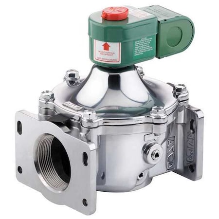 120V AC Aluminum Fuel Gas Solenoid Valve With Test Port, Normally Closed, 3/4 In Pipe Size