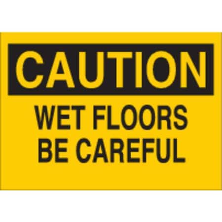 Caution Sign, 10 H, 14 W, Plastic, Rectangle, English, 22777