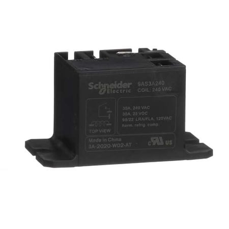 Enclosed Power Relay, Surface (Top Flange) Mounted, SPST-NO, 240V AC, 4 Pins, 1 Poles