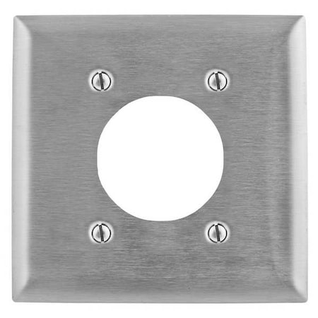 2.15 Opening Wall Plates, Number Of Gangs: 2 Stainless Steel, Smooth Finish, Silver