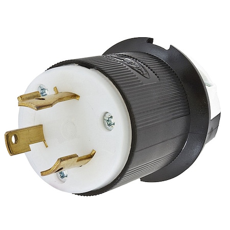 30A Twist-Lock Plug 2P 3W 480VAC L8-30P BK/WT