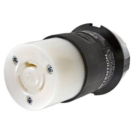 20A Twist-Lock Connector 3P 3W 125/250VAC BK/WT