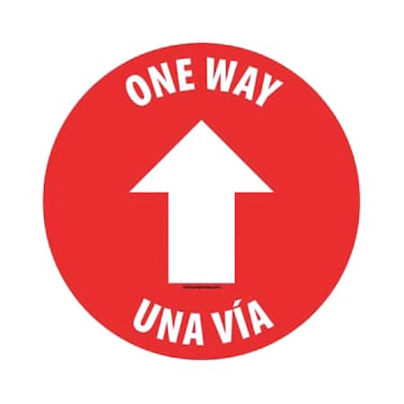 One Way Sign, 6 W X 6 H, English, Spanish, PVC, Red