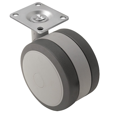 50mm Non-Marking Thermoplastic Elastomer Swivel Caster, No Brake, Loads Up To 75 Lb