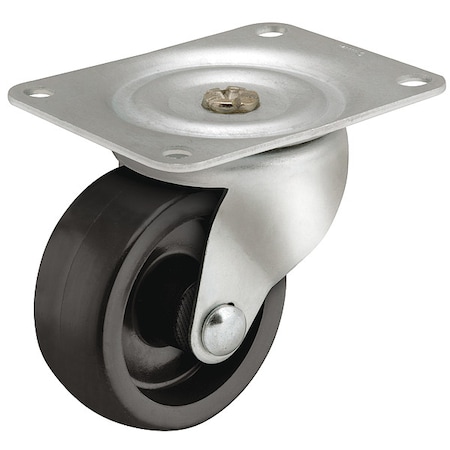 3 X 1-1/4 Non-Marking Polyolefin Swivel Caster, No Brake, Loads Up To 210 Lb