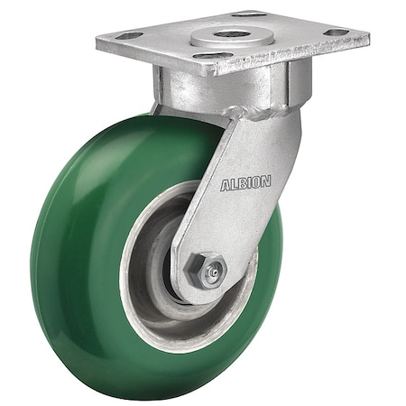 8 X 2 Non-Marking Polyurethane Round Swivel Caster, No Brake, Loads Up To 1250 Lb