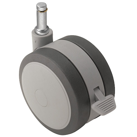 50mm Non-Marking Thermoplastic Elastomer Swivel Caster, Side Brake, Loads Up To 75 Lb
