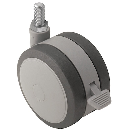 100mm Non-Marking Thermoplastic Elastomer Swivel Caster, Side Brake, Loads Up To 225 Lb