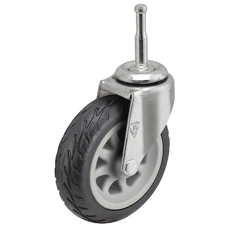 3 X 13/16 Rubber No-Matic Swivel Caster, No Brake, Loads Up To 110 Lb