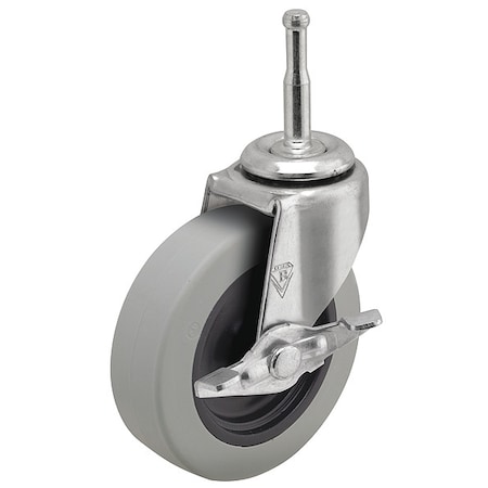 2 X 13/16 Non-Marking Polyurethane Swivel Caster, Side Brake, Loads Up To 90 Lb