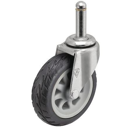 3 X 13/16 Rubber No-Matic Swivel Caster, No Brake, Loads Up To 110 Lb