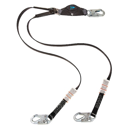 Shock Absorbing Lanyard,SS Snap,S,6 Ft.