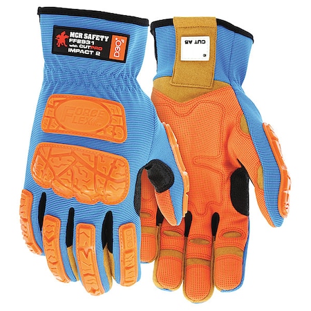 Impact Resistant Glove,L,Full Finger,PR