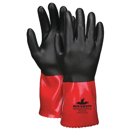 Chemical Resistant Glove,L,Blck/Red,PK12