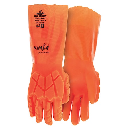 Chemical Resistant Glove,2XL,Orange,PR