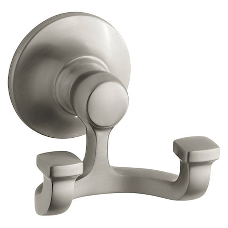 Robe Hook,Metal,Brushed,3 1/8 In W