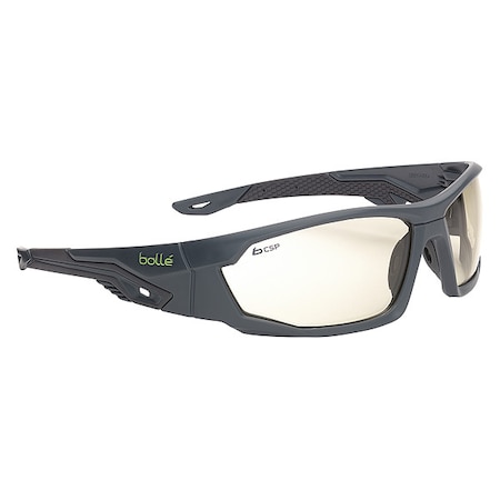 Safety Glasses, Wraparound Smoke Polycarbonate Lens, Anti-Fog, Scratch-Resistant
