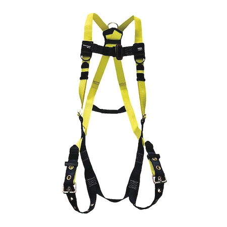 Safety Harness, Vest Style, L/XL, Polyester, Yellow